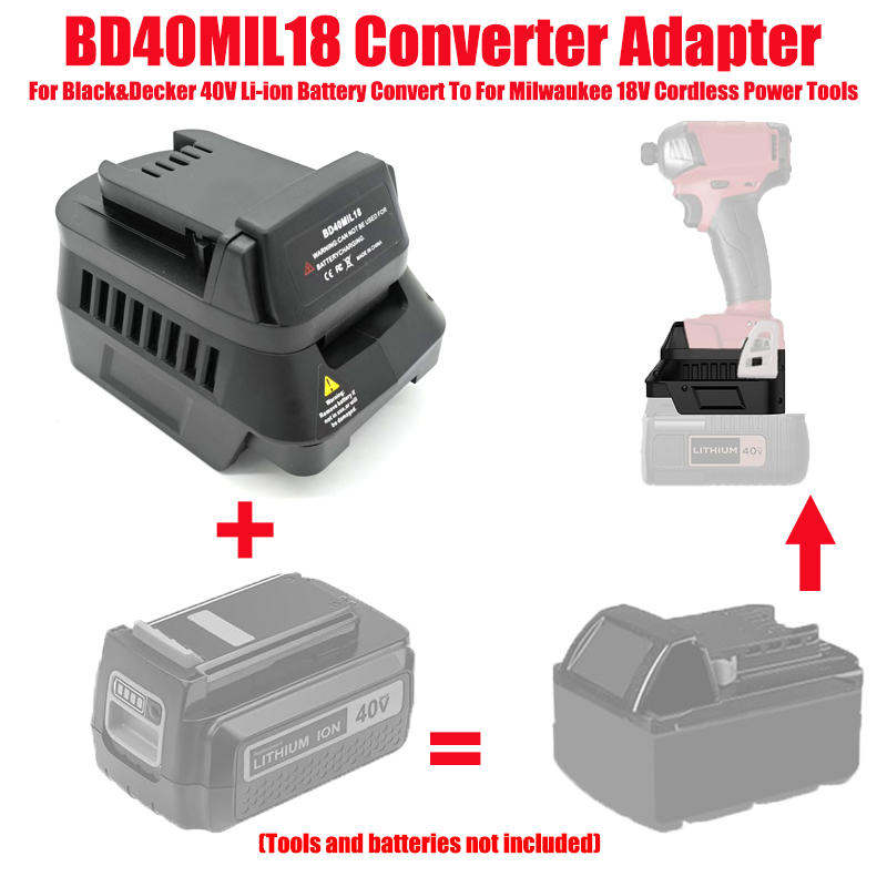 Black+Decker Tool Cordless - Black&Decker 40V 배터리용 BD40MIL18 배터리 어댑터는