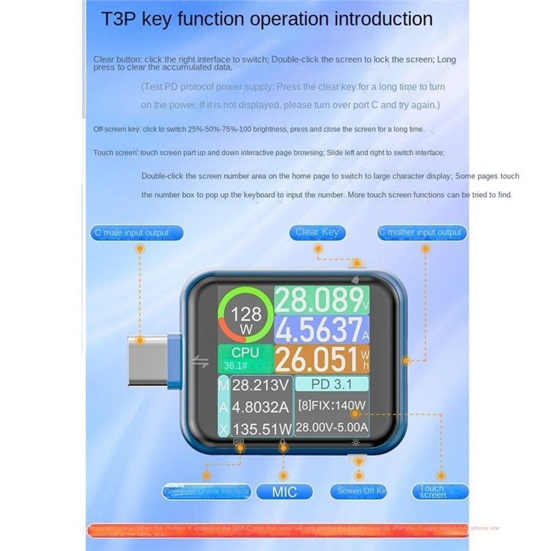 AFOURT-T3P 터치 컨트롤 USB 전원 테스터,  - Logic Analyzer Usb 리뷰 및 가격