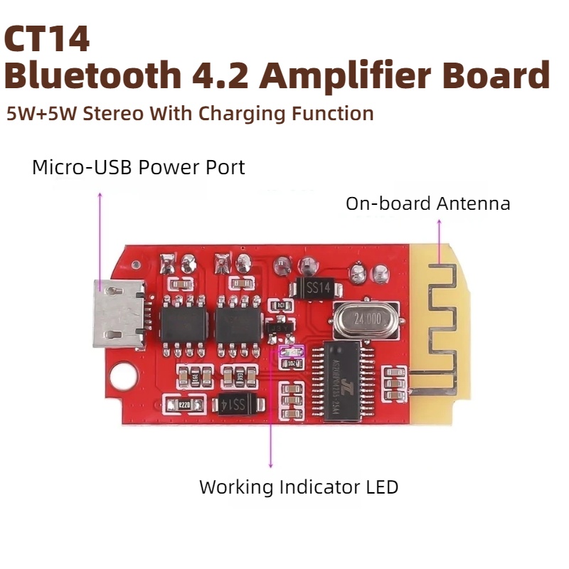 CT14 미니 블루투스 4.2 스테레오 전력 증폭기 보 - Diy Audio Electronics Kit 리뷰 및 가격