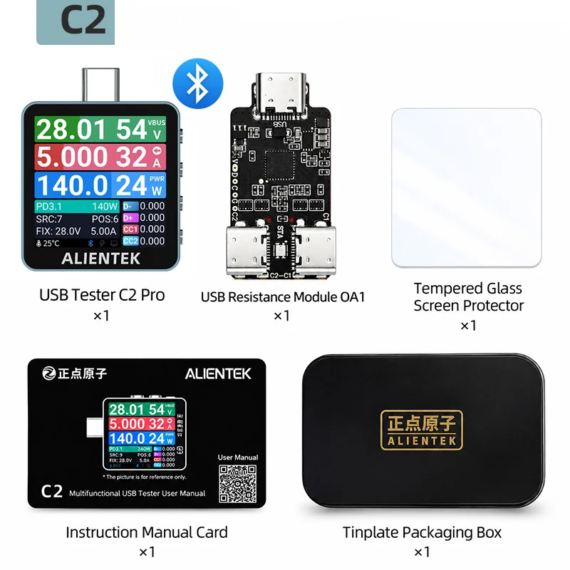 알리엔텍 C2 컬러 화면 테스터, 240W 고전류, 실 - Logic Analyzer Usb 리뷰 및 가격