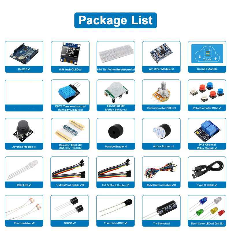UNO R4 WiFi 호환 개발용 스타터 키트(센서 및 - Diy Electronics Project Kit 리뷰 및 가격
